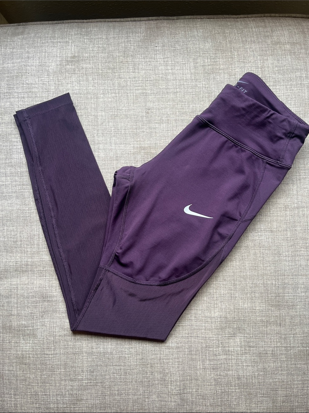 Nike Running Dri-Fit Sheer Full Length Leggings Athletic Purple S